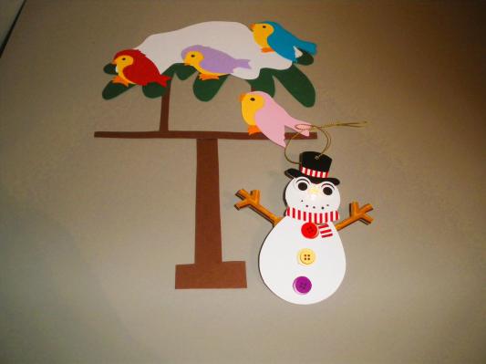 PERCHOIR A OISEAUX ET BONHOMME DE NEIGE LUMINEUX